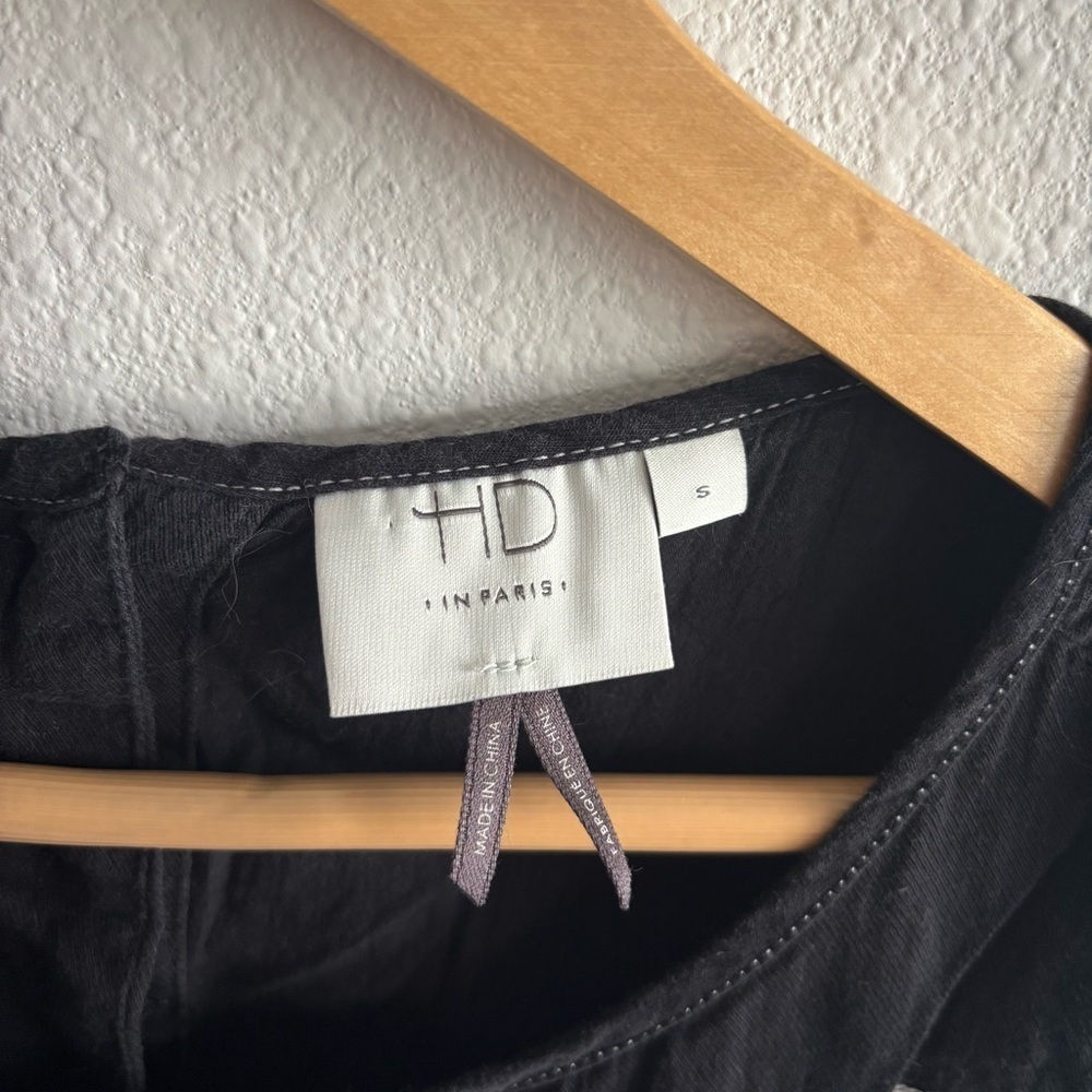 Anthropologie HD in Paris Embroidered Alys Tank 100% Cotton Black & White Top S - Picture 6 of 11